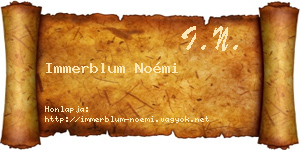Immerblum Noémi névjegykártya